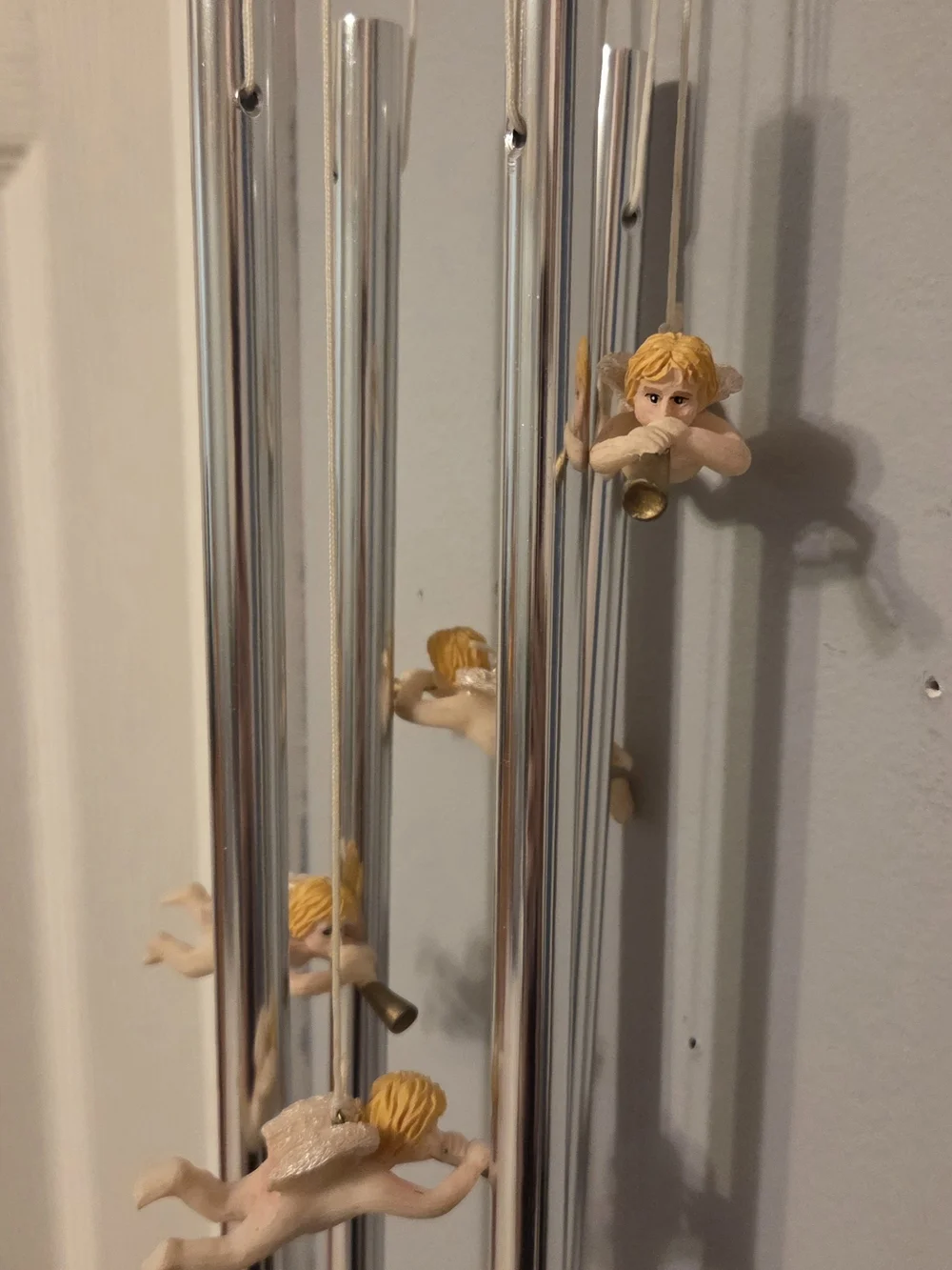 Angel Wind Chime Wall Hanging - Cream & Gold